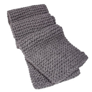 WOOL AND THE GANG GRAY KNIT SCARF | WOMENS SIZE 300CM
